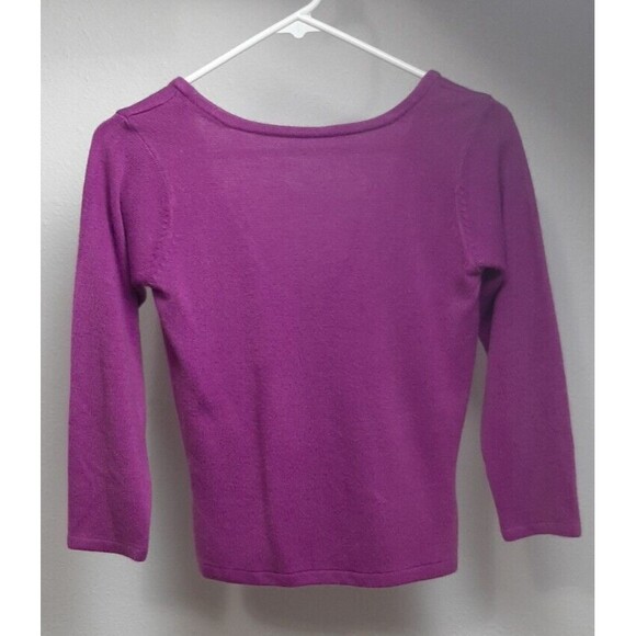 Newport News Easy Style Women's Small Sweater Low Back Purple Scoop Neck Vintage - Picture 1 of 5
